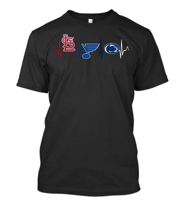 Stcardinals Blues Psnl Heartbeat Logos T-Shirt