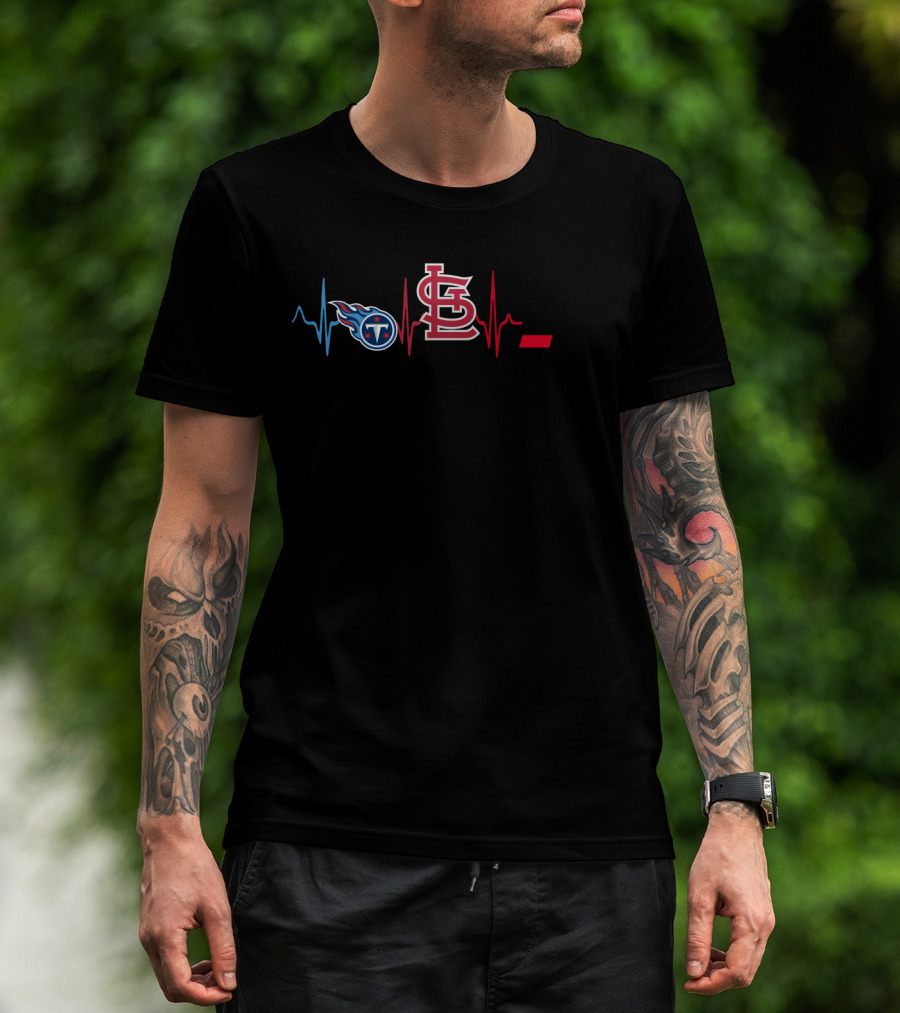 Tennessee Titans St. Louis Cardinals Cincinnati Bearcats Heartbeat T-Shirt