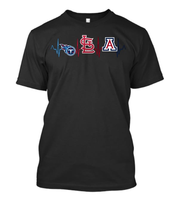 Titans St. Louis Cardinals Arizona Wildcats Heartbeat T-Shirt