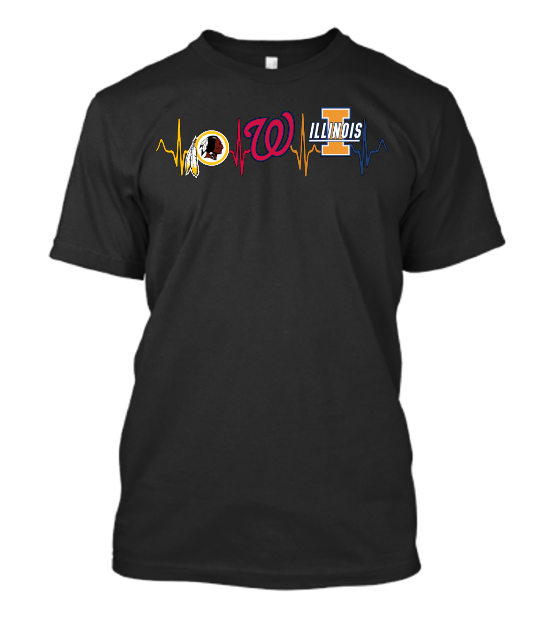 Redskins Nationals Illinois Heartbeat T-Shirt