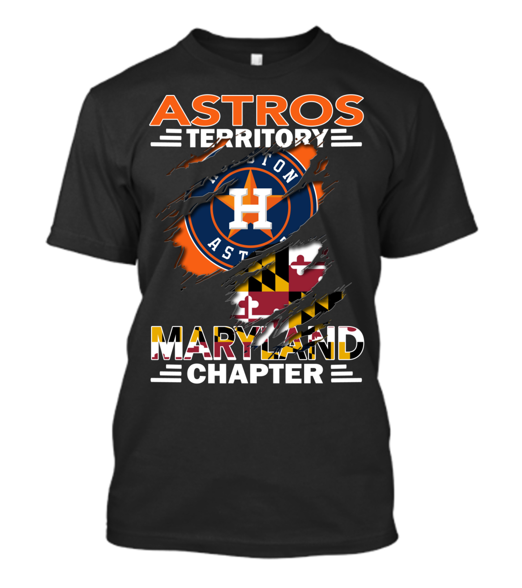 Astros Territory Maryland Chapter Houston Astros Logo Maryland Flag T-Shirt