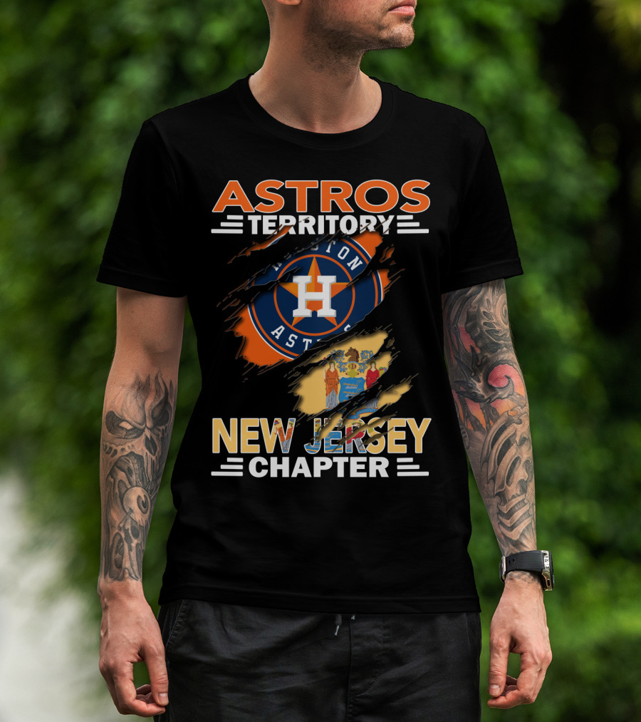 Astros Territory New Jersey Chapter Houston Logo And State Emblem T-Shirt