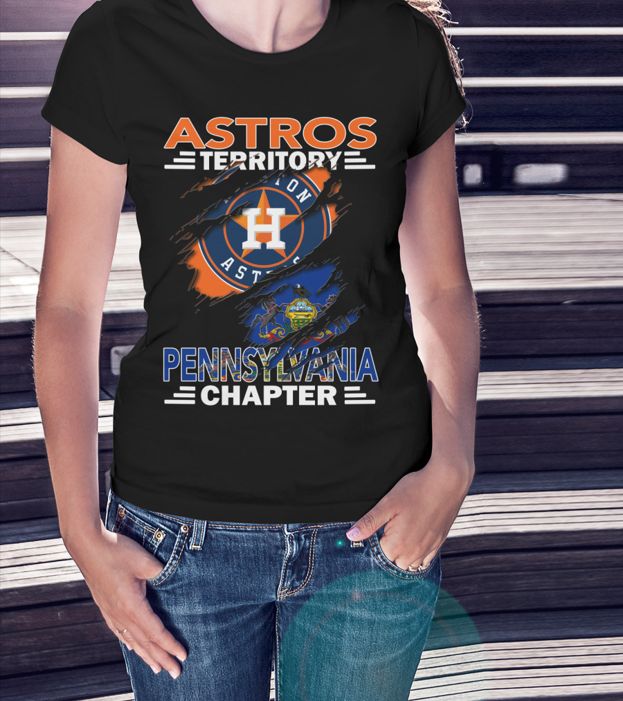 Astros Territory Houston Logo Pennsylvania Chapter Flag T-Shirt