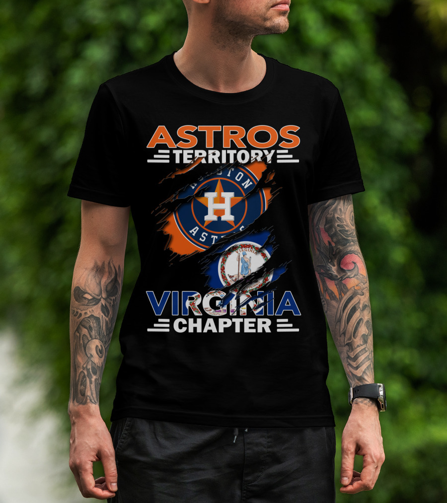 Astros Territory Virginia Chapter Houston Astros Logo Virginia Flag T-Shirt