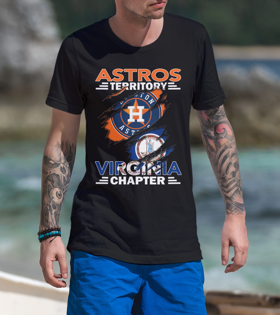 Astros Territory Virginia Chapter Houston Astros Logo Virginia Flag T-Shirt