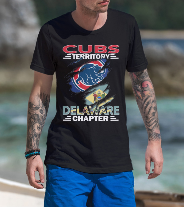 Cubs Territory Delaware Chapter Flag Design Rip Style Iconic T-Shirt