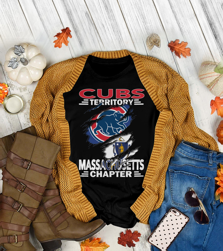 Cubs Territory Massachusetts Chapter Flag and Bear T-Shirt