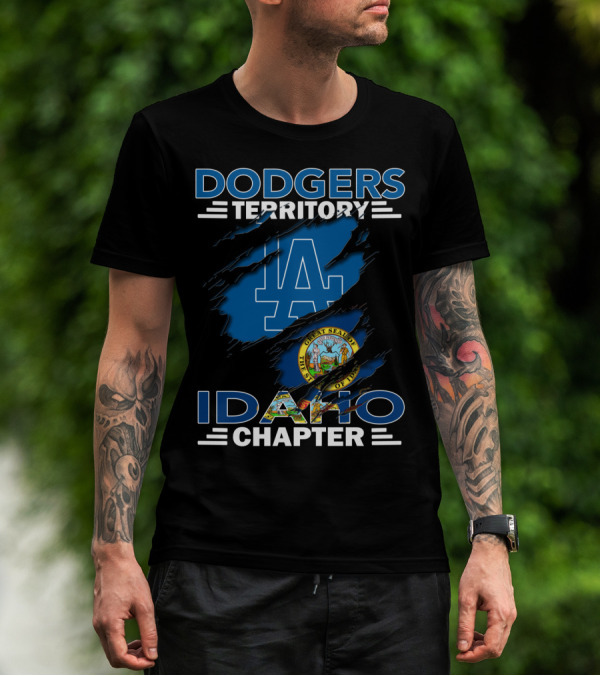 Dodgers Territory Idaho Chapter LA Logo Great Seal Of Idaho T-Shirt