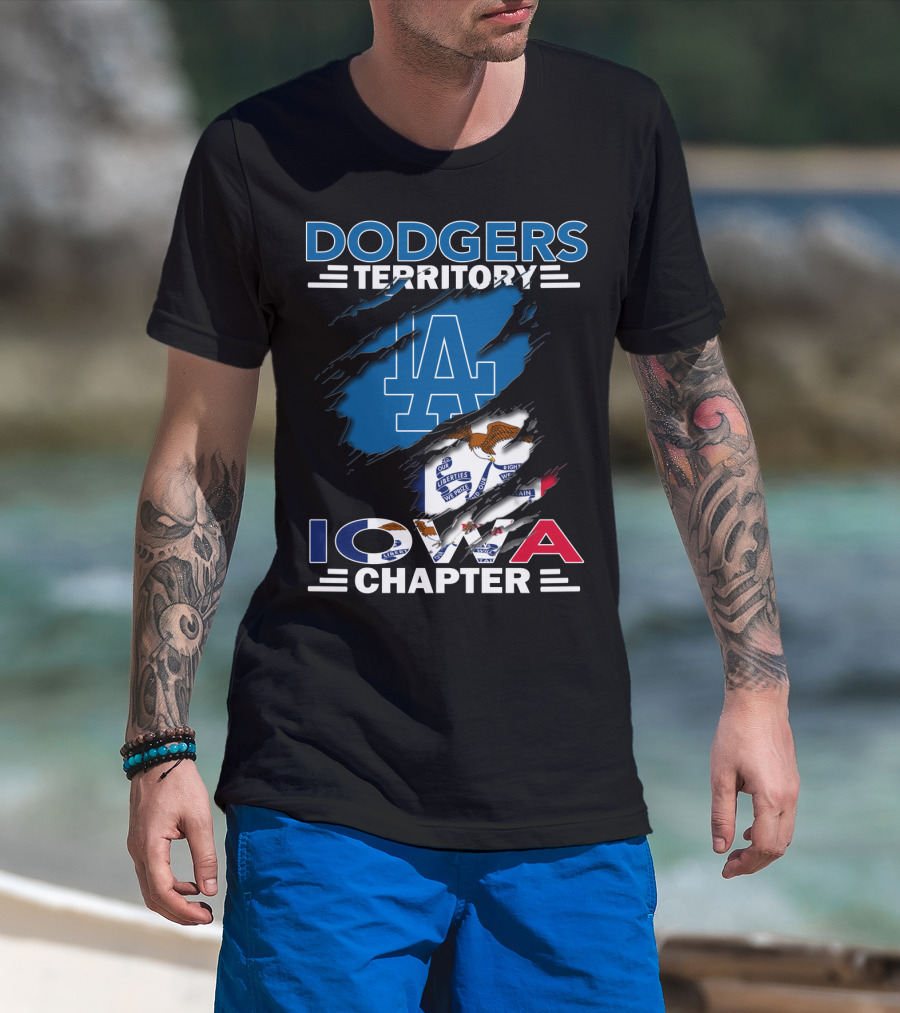 Dodgers Territory LA Iowa Chapter Flag Themed T-Shirt
