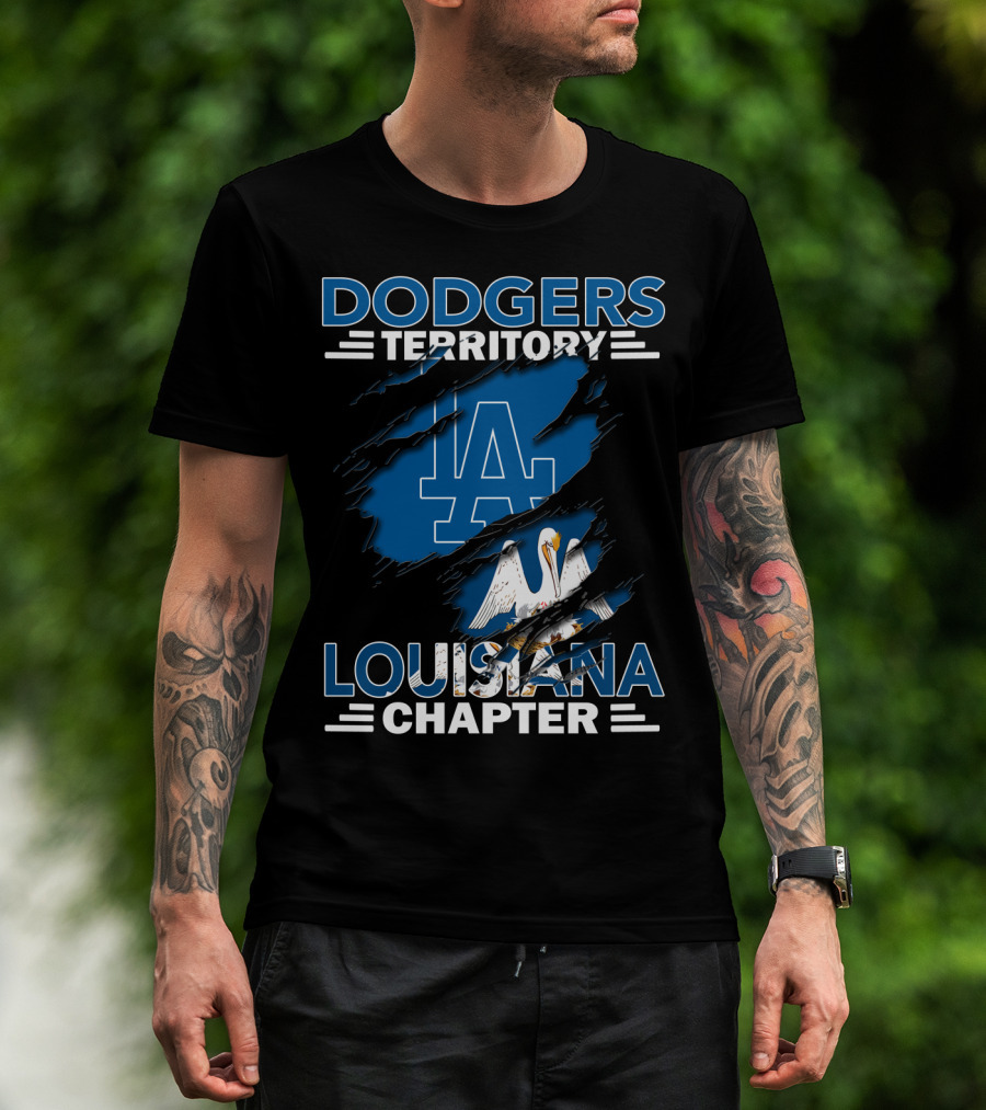 Dodgers Territory LA Logo Louisiana Chapter Pelican T-Shirt