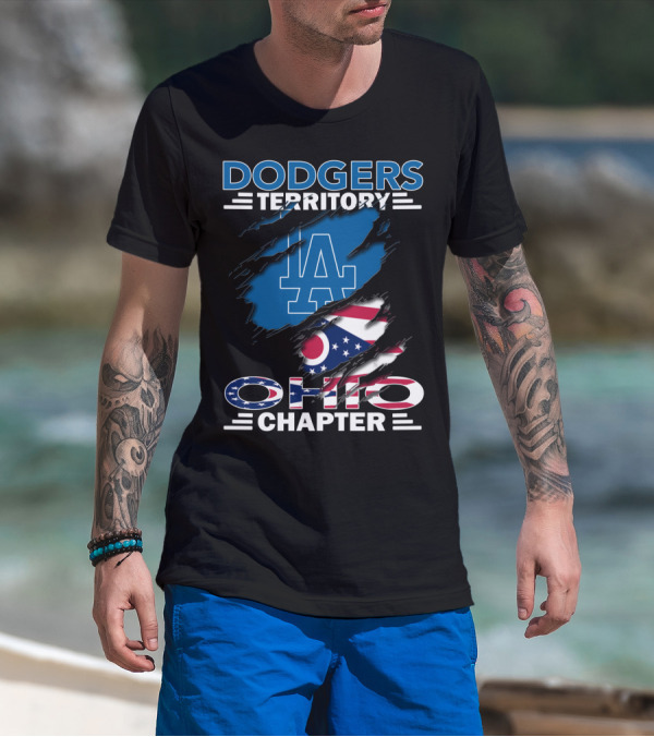 Dodgers Territory Ohio Chapter LA Ohio Flag T-Shirt