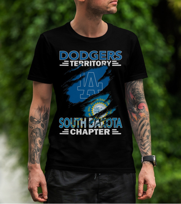 Dodgers Territory LA Logo South Dakota Chapter T-Shirt
