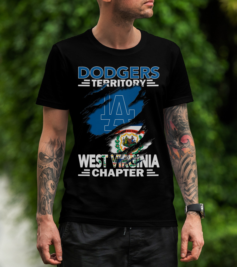 Dodgers Territory LA Emblem West Virginia Chapter T-Shirt