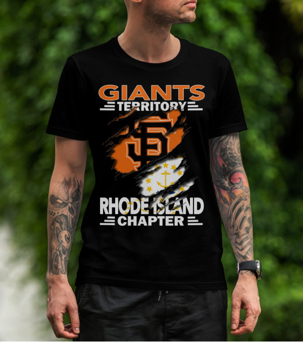 Giants Territory Rhode Island Chapter SF Logo And State Flag Elements T-Shirt