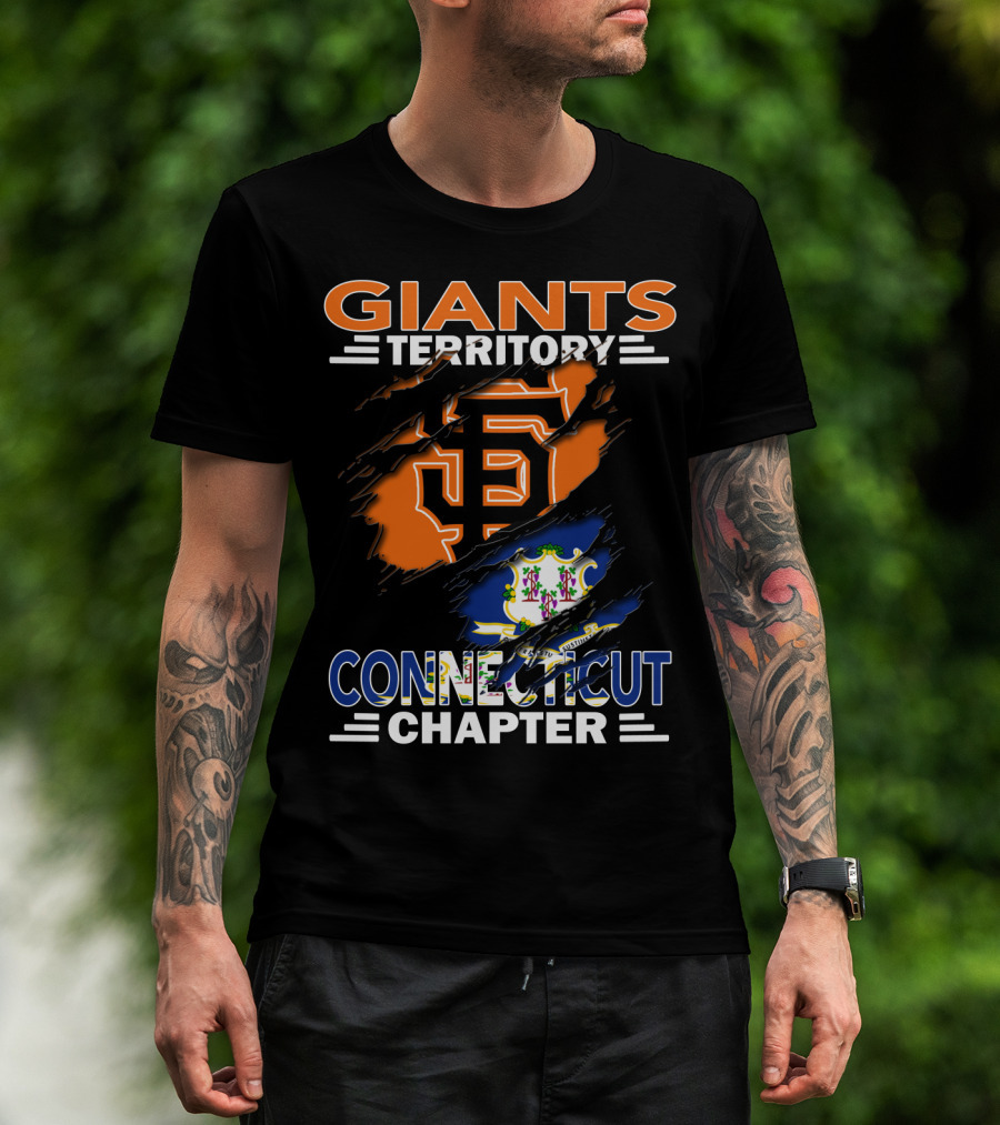 Giants Territory Connecticut Chapter San Francisco Giants Logo With Connecticut State Flag T-Shirt