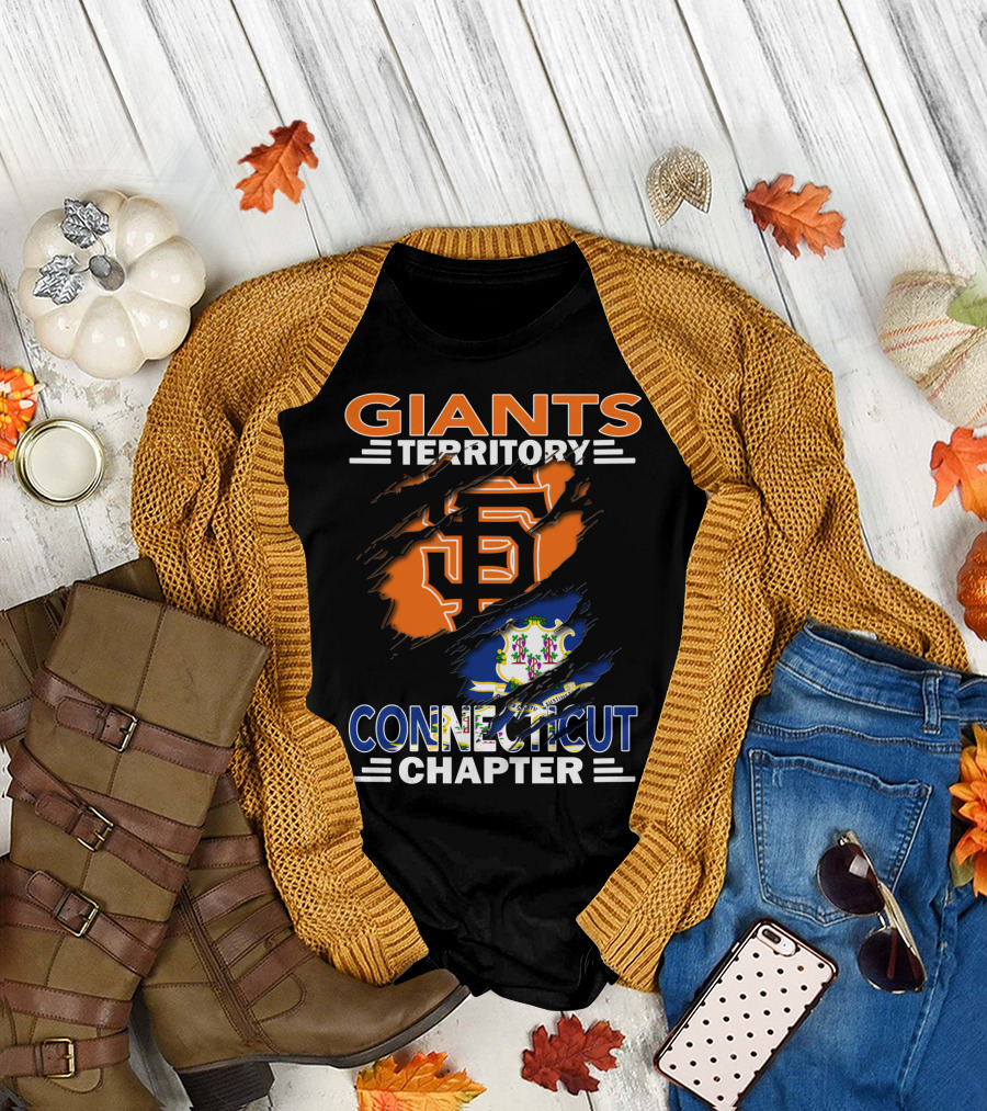 Giants Territory Connecticut Chapter San Francisco Giants Logo With Connecticut State Flag T-Shirt