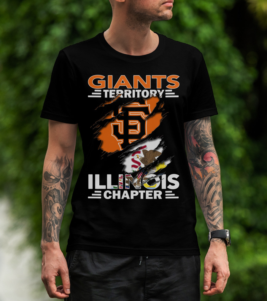 Giants Territory Illinois Chapter Sf Logo Illinois Flag T-Shirt