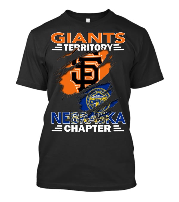 Giants Territory Nebraska Chapter Sf Logo And State Flag T-Shirt