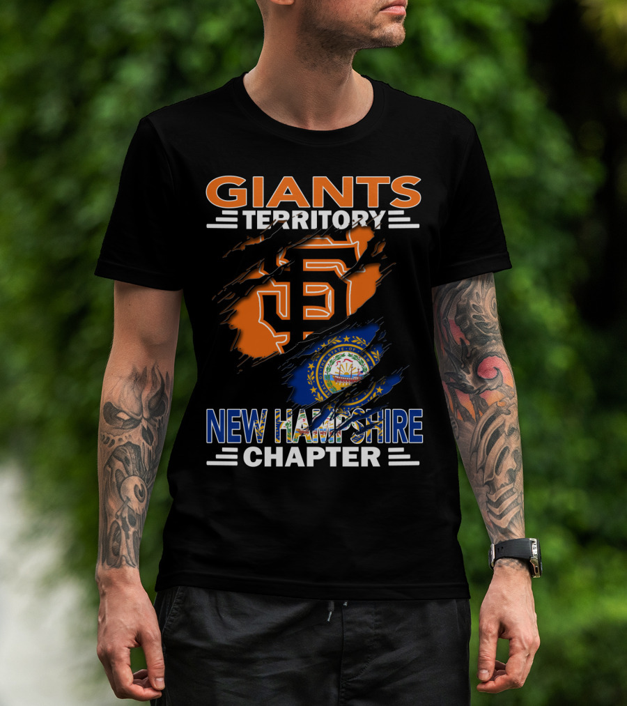 Giants Territory New Hampshire Chapter Sf Logo And State Flag T-Shirt