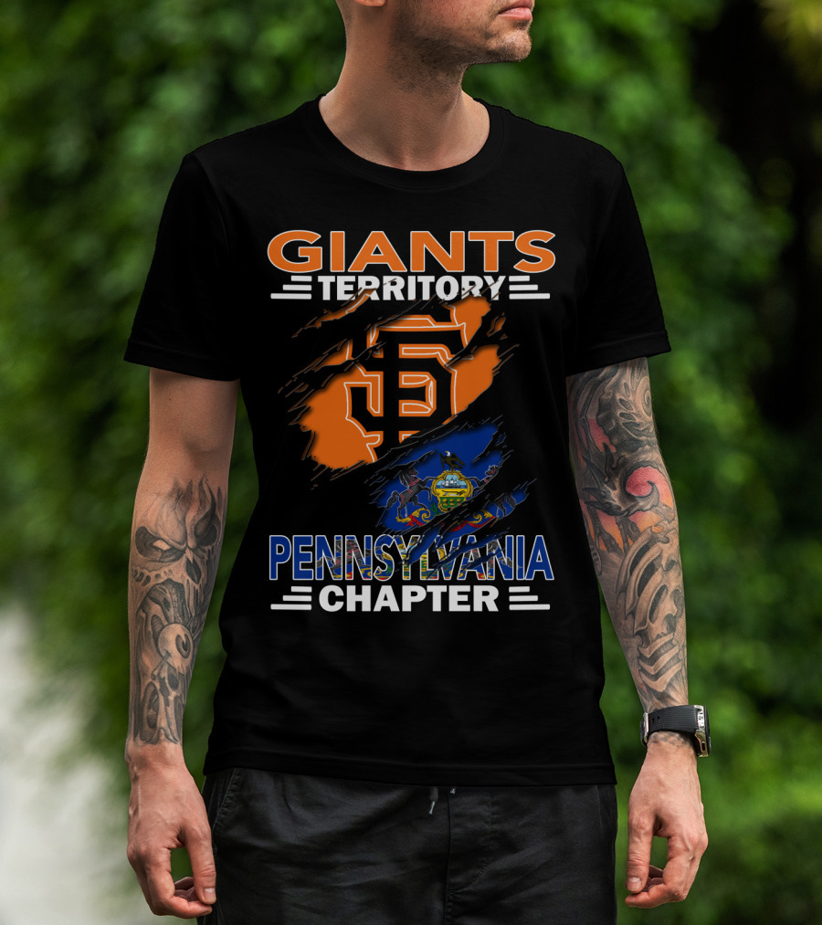 Giants Territory Pennsylvania Chapter San Francisco Giants Logo And Pennsylvania State Symbol T-Shirt