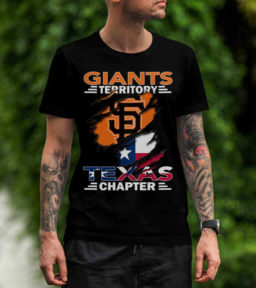 Giants Territory Sf Logo With Texas Flag Texas Chapter T-Shirt