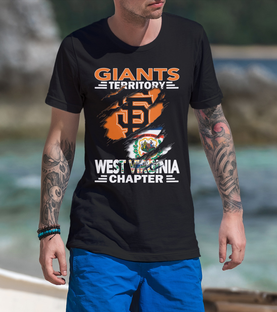 Giants Territory Sf Logo West Virginia State Flag Chapter T-Shirt