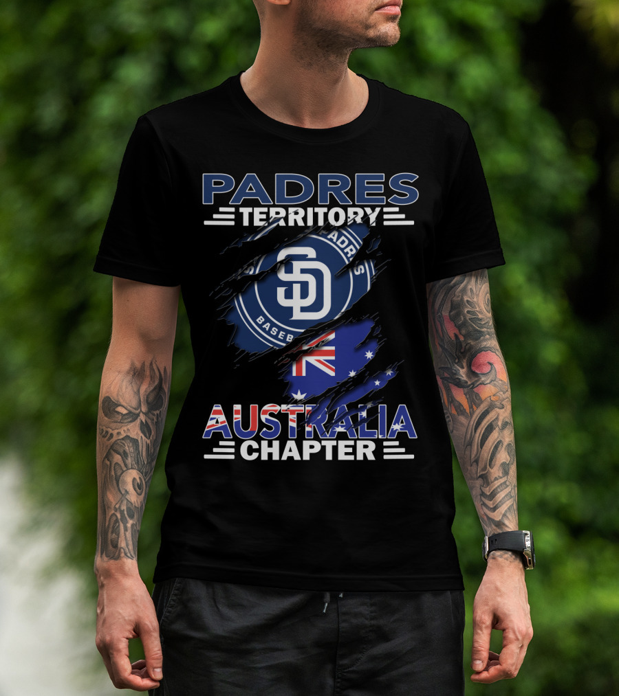 Padres Territory Australia Chapter San Diego Baseball Logo Australian Flag T-Shirt