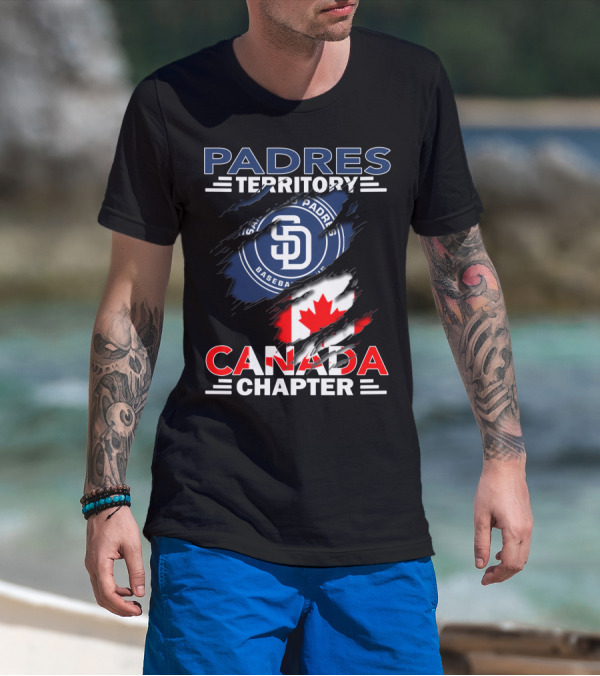 Padres Territory Canada Chapter San Diego Baseball Canadian Flag T-Shirt