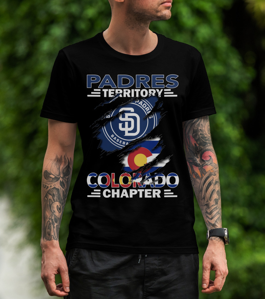 Padres Territory San Diego Baseball Colorado Chapter Flag Integration T-Shirt