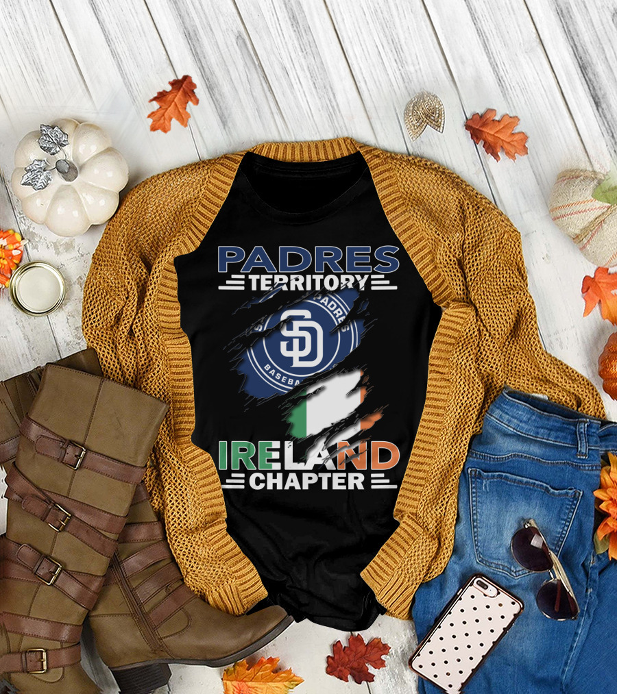 Padres Territory Ireland Chapter Baseball SD Flag T-Shirt