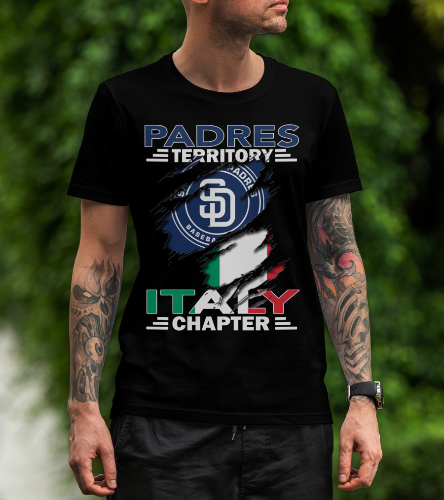 PADRES TERRITORY ITALY CHAPTER BASEBALL SD LOGO ITALIAN FLAG T-Shirt