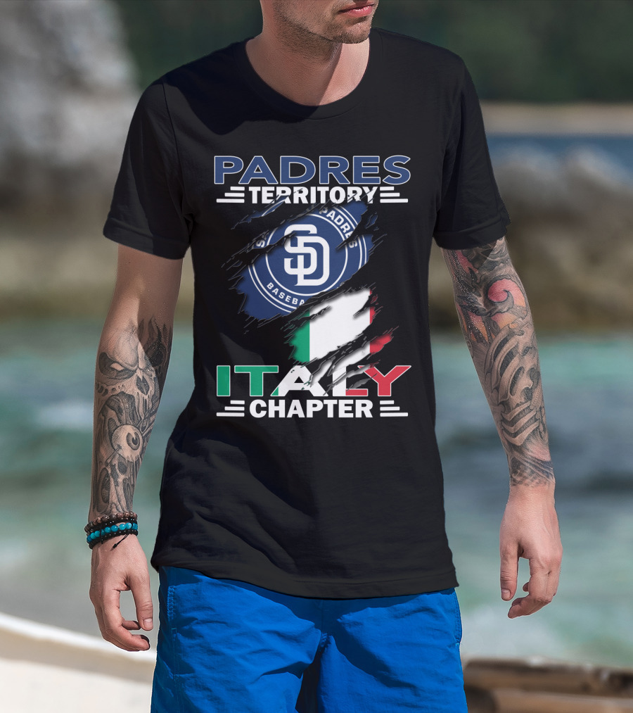 PADRES TERRITORY ITALY CHAPTER BASEBALL SD LOGO ITALIAN FLAG T-Shirt