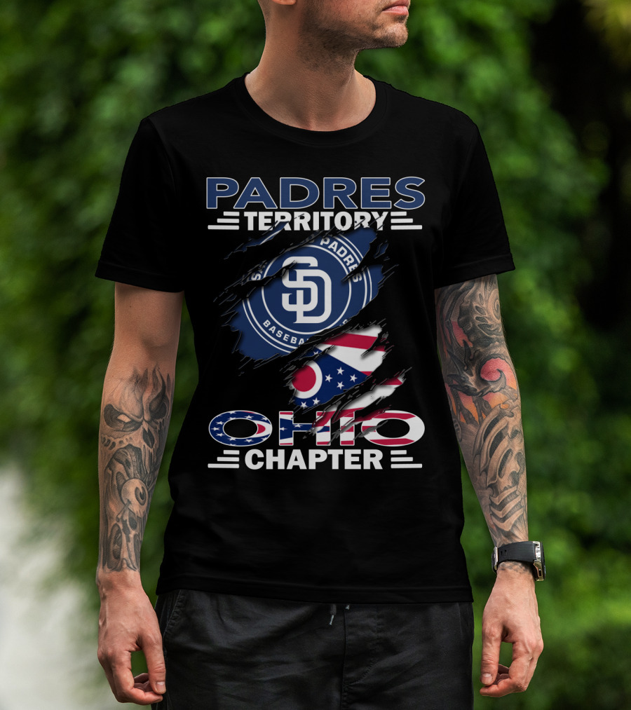 Padres Territory SD Baseball Badge Ohio Chapter Flag Combo T-Shirt