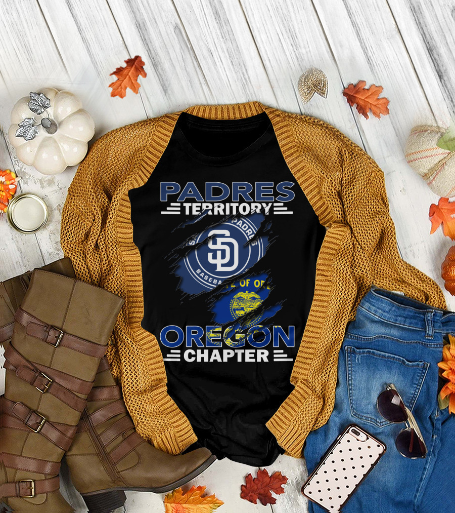San Diego Padres Territory Oregon Chapter State Seal Rip T-Shirt