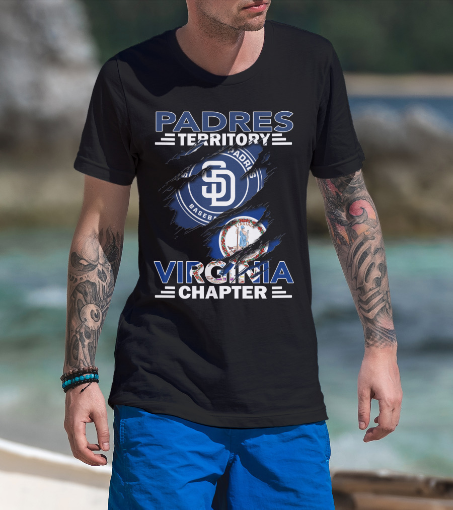 Padres Territory Virginia Chapter San Diego Baseball Fan Flag T-Shirt