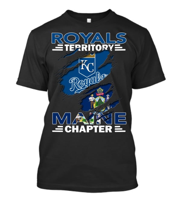 Royals Territory KC Logo Maine State Badge Chapter T-Shirt