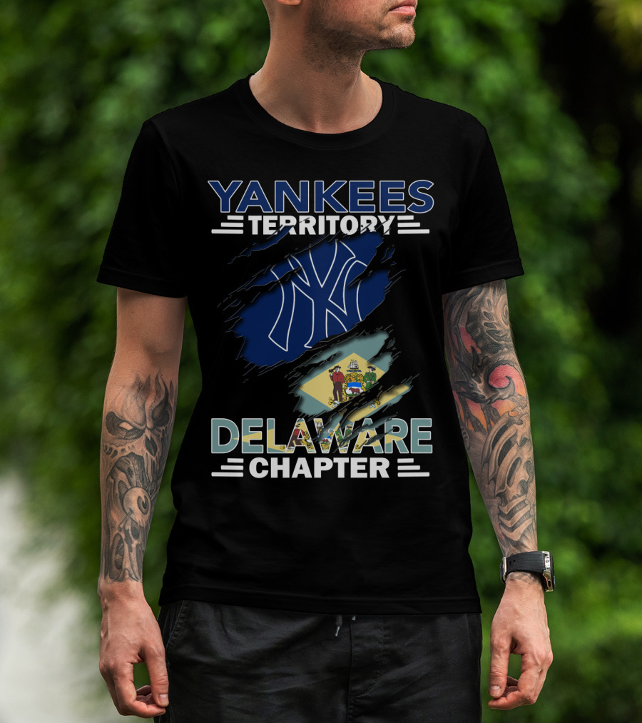 Yankees Territory Delaware Chapter NY Logo Flag T-Shirt