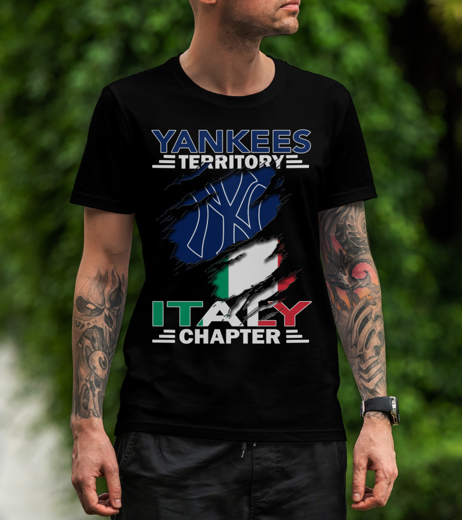 Yankees Territory Italy Chapter NY Logo Italian Flag T-Shirt