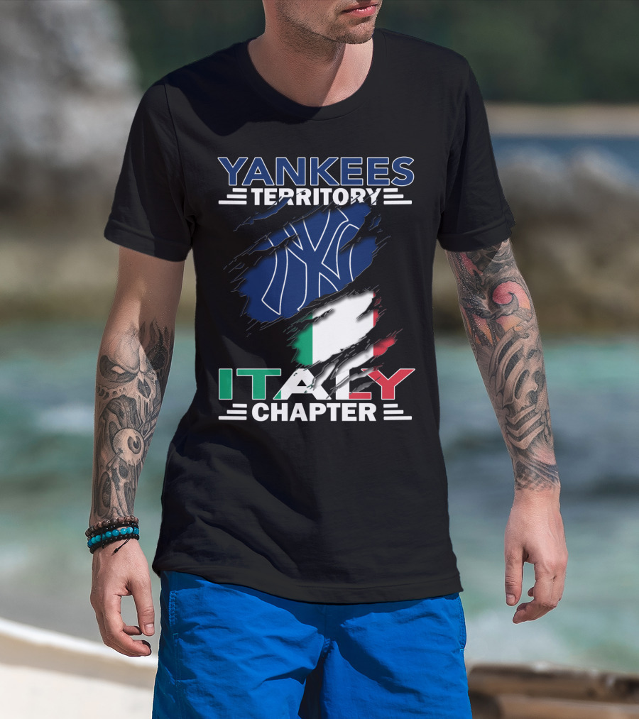 Yankees Territory Italy Chapter NY Logo Italian Flag T-Shirt