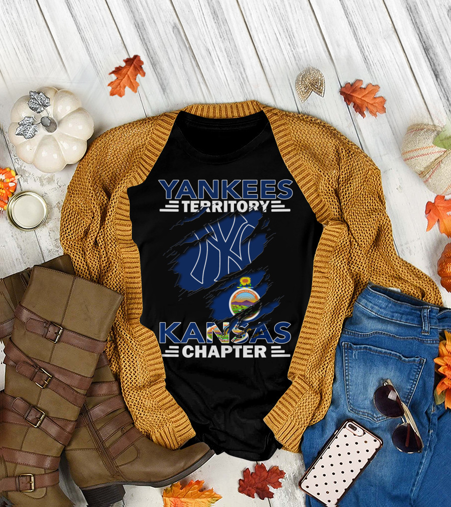 Yankees Territory Kansas Chapter NY Logo Kansas Seal T-Shirt
