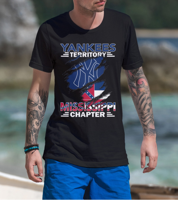 YANKEES TERRITORY MISSISSIPPI CHAPTER SCRATCHED FLAG T-Shirt