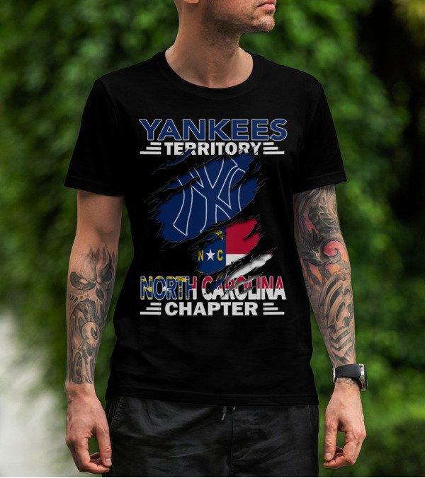 Yankees Territory North Carolina Chapter NY Logo And Flag T-Shirt