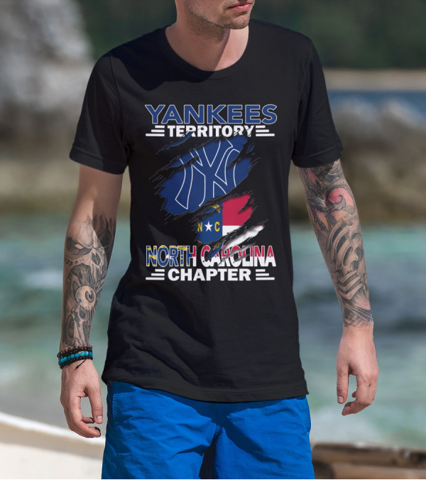 Yankees Territory North Carolina Chapter NY Logo And Flag T-Shirt