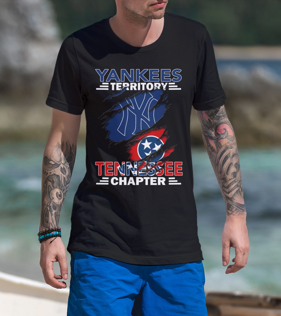 Yankees Territory Tennessee Chapter NY Logo And Tennessee Flag T-Shirt