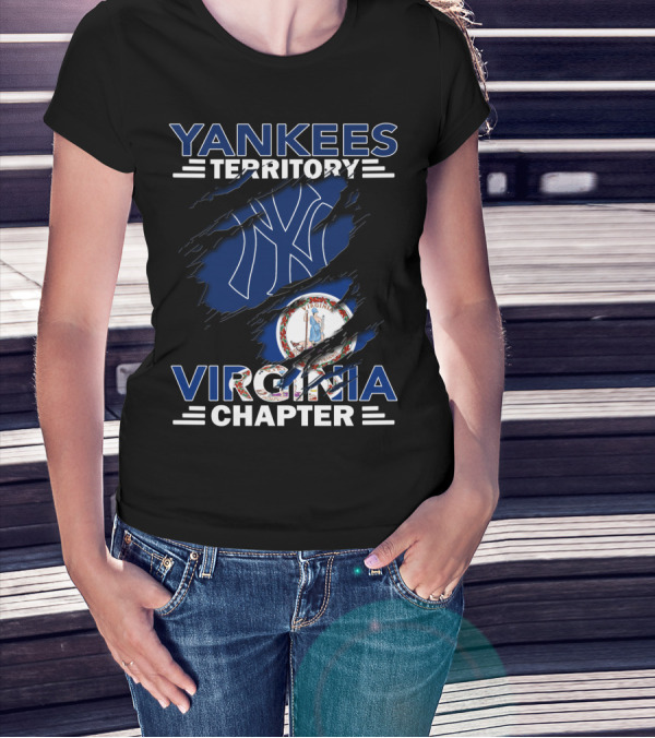 Yankees Territory Virginia Chapter Yankees Logo Virginia Flag T-Shirt