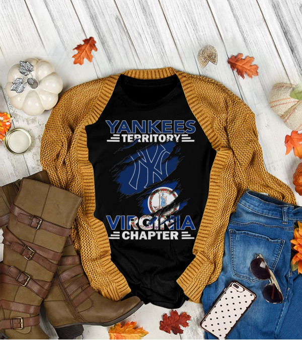 Yankees Territory Virginia Chapter Yankees Logo Virginia Flag T-Shirt