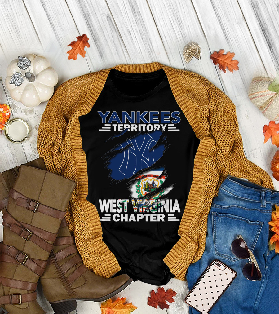 Yankees Territory West Virginia Chapter NY Logo and State Flag T-Shirt
