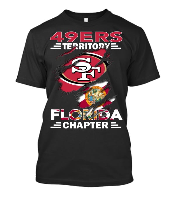 49ers Territory Florida Chapter SF Logo And Florida Flag T-Shirt