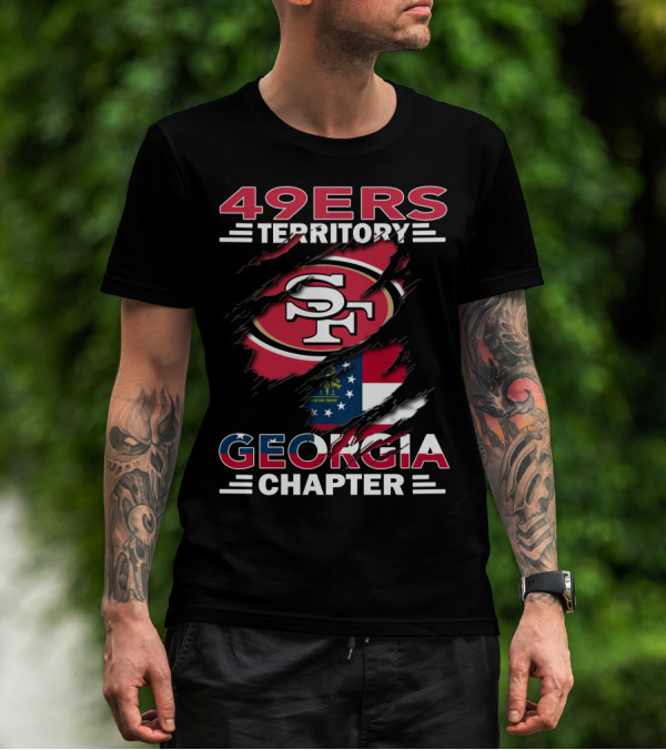 49ers Territory Georgia Chapter SF Logo With State Flag T-Shirt