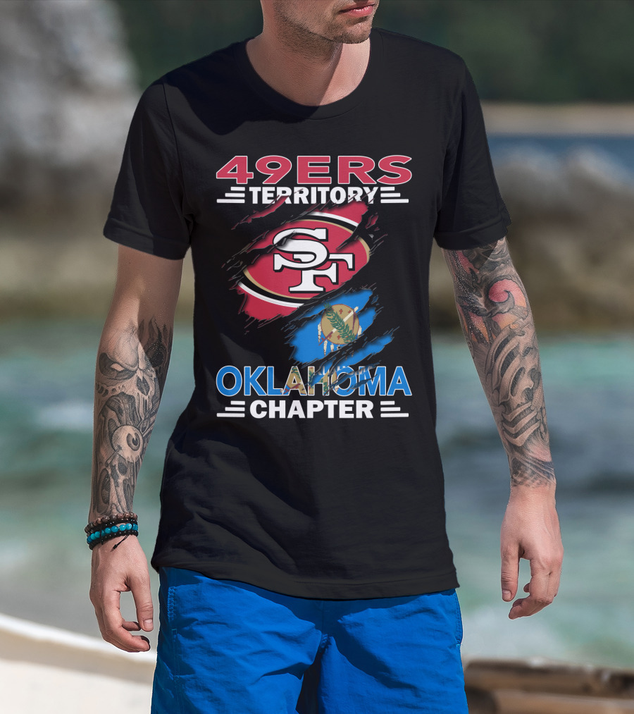 49ers Territory Oklahoma Chapter SF Logo And State Flag T-Shirt